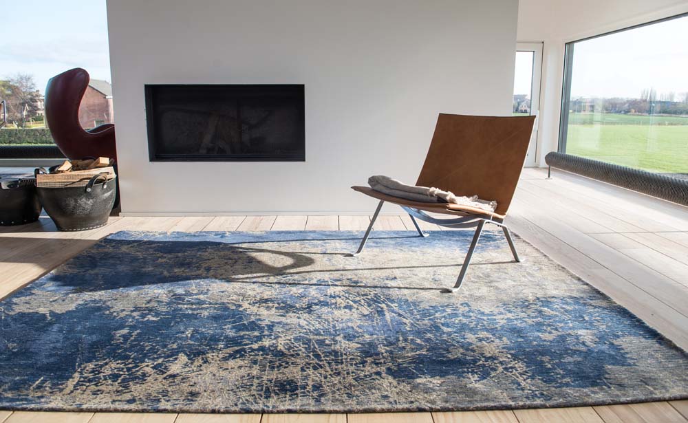 Louis De Poortere Cracks Rug - Abyss Blue