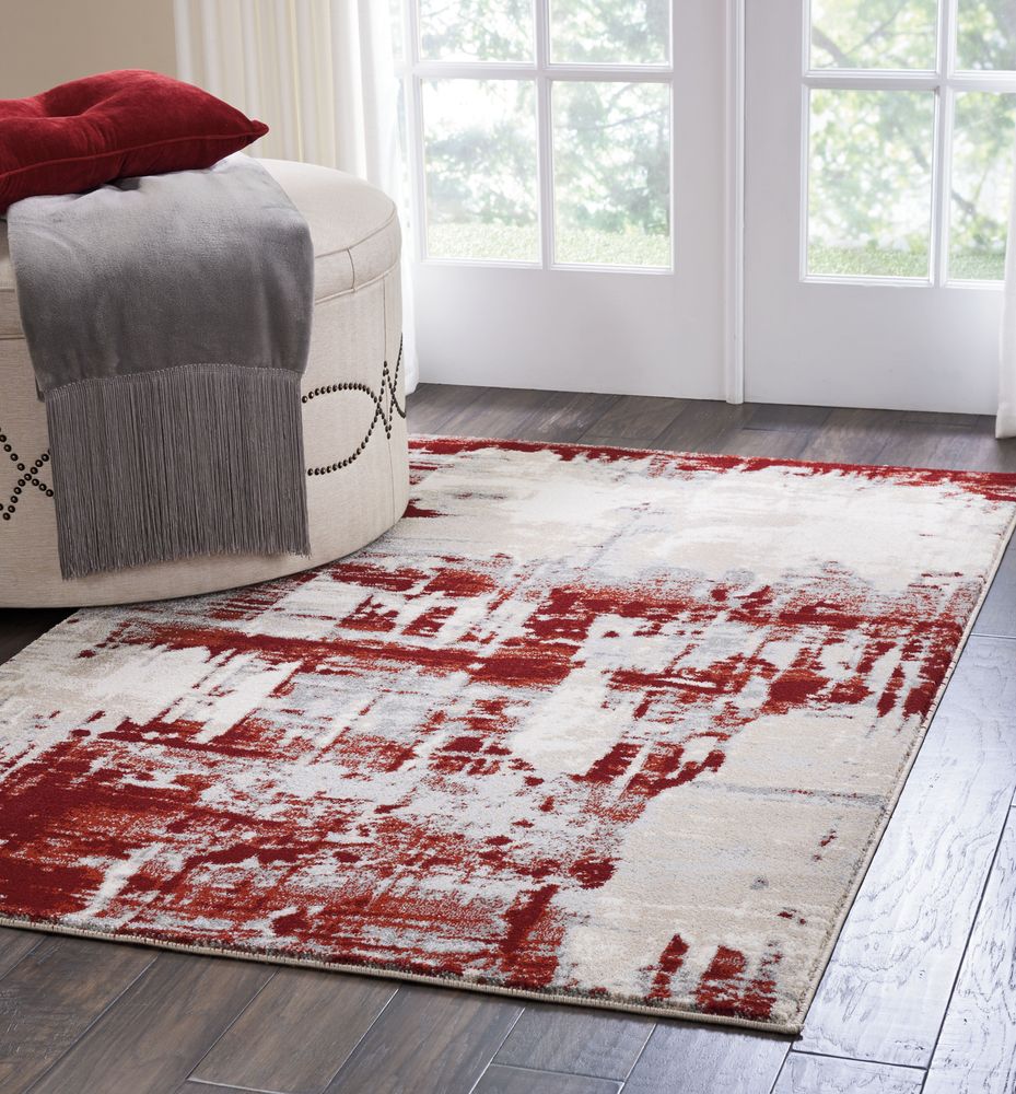 Nourison Maxell MAE14 Rug - Ivory & Red