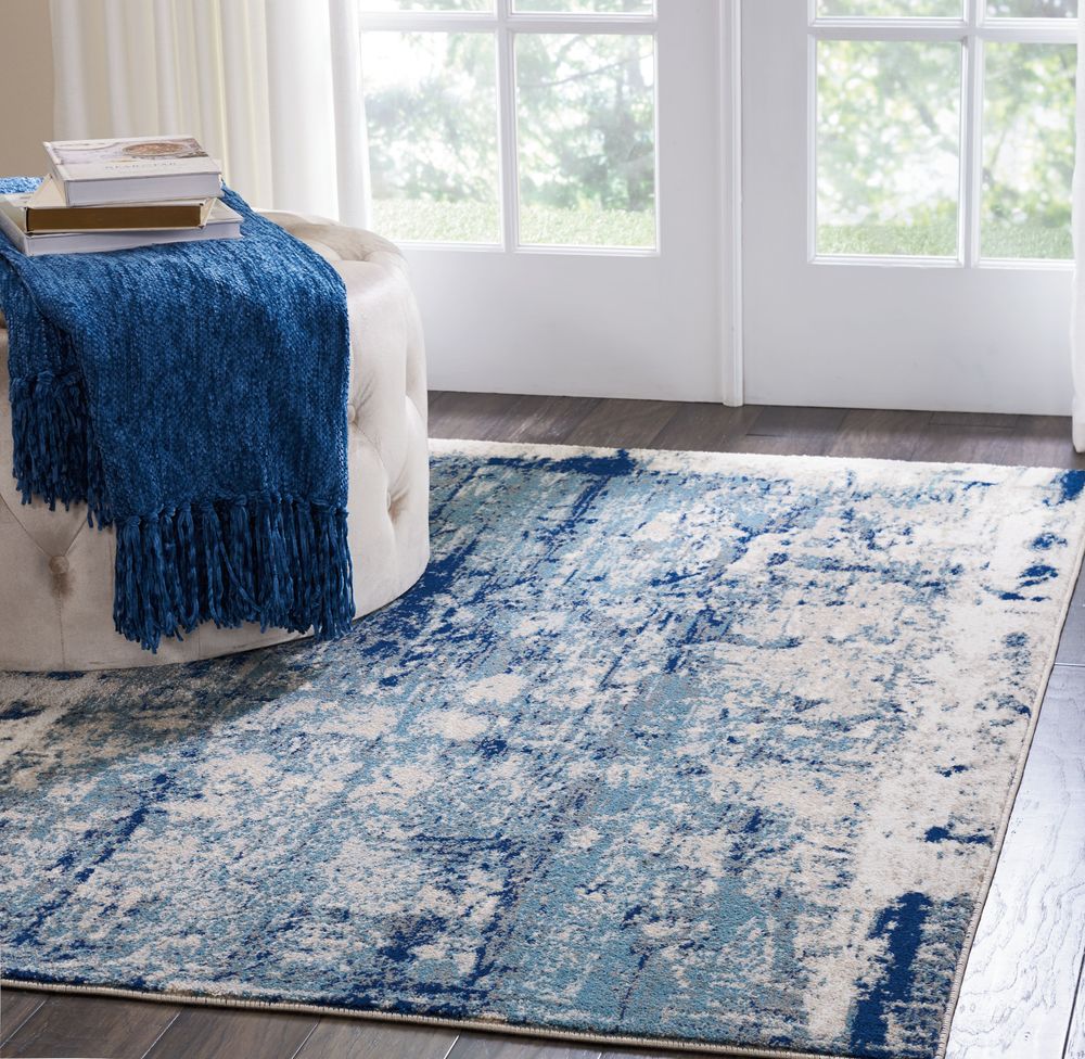 Nourison Maxell MAE16 Rug - Ivory & Blue