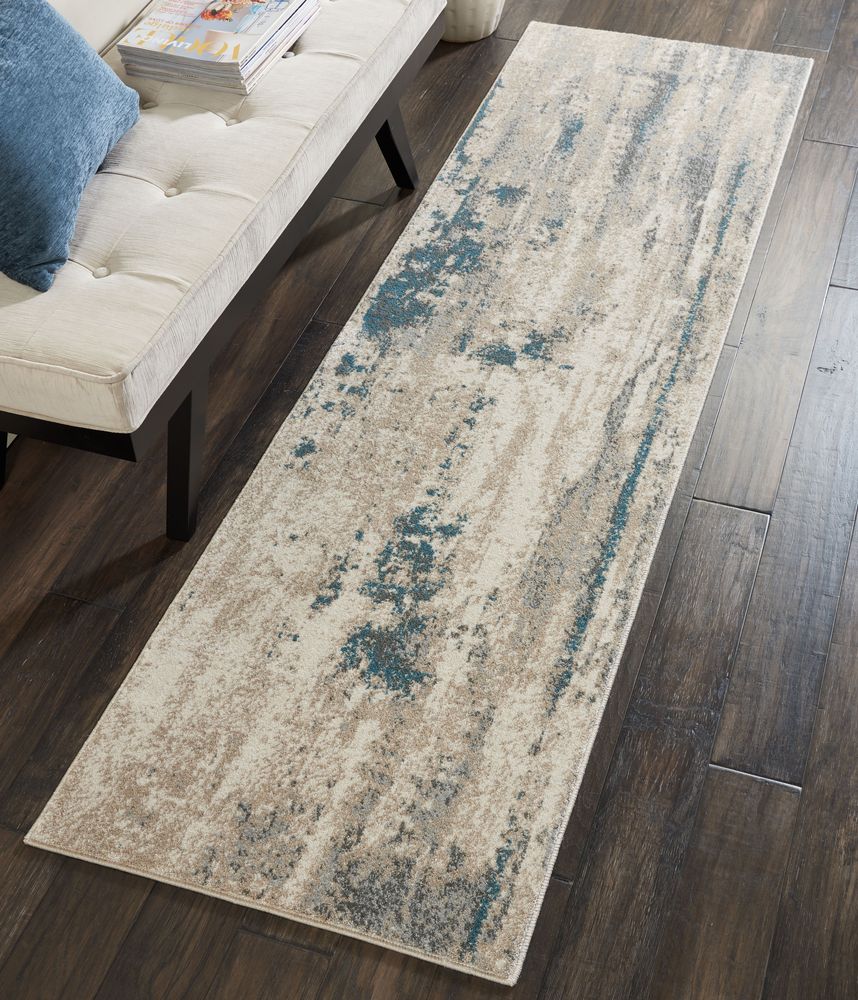Nourison Maxell MAE17 Rug - Ivory & Teal