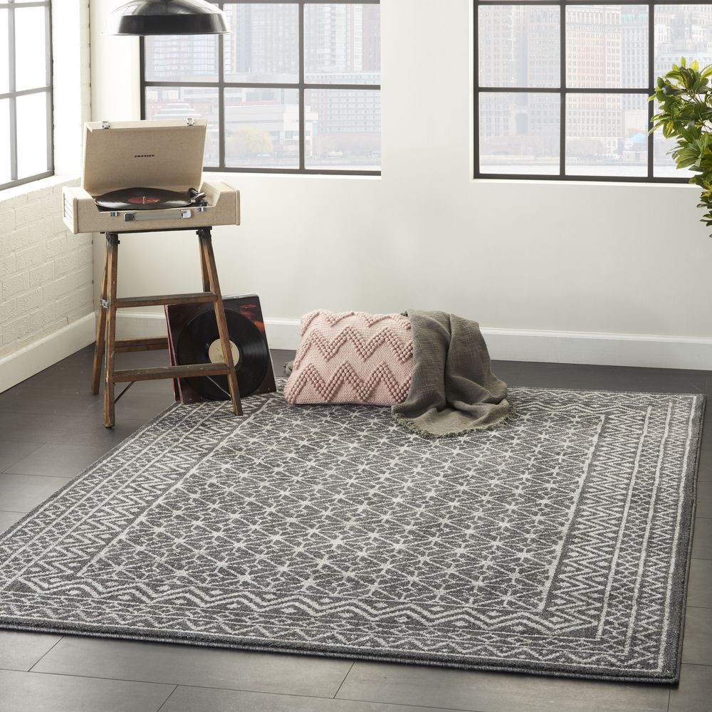 Nourison Palermo PMR02 Rug - Charcoal & Silver