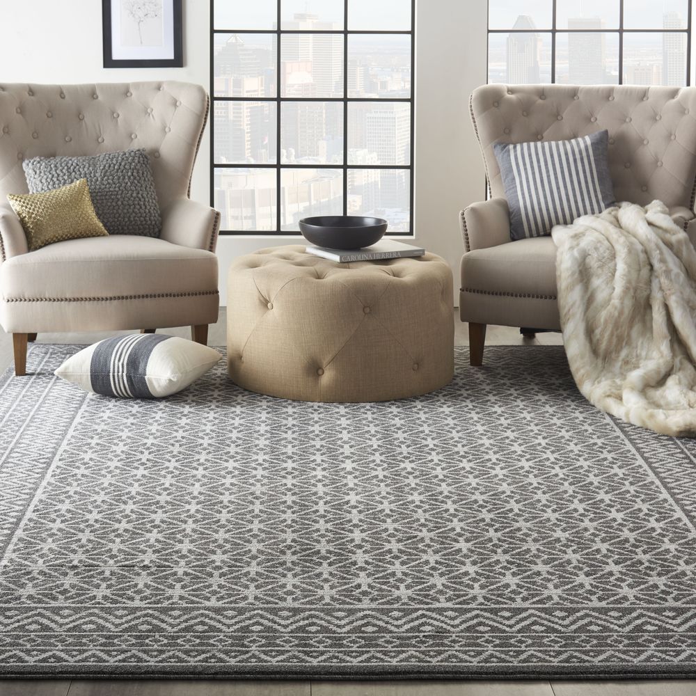 Nourison Palermo PMR02 Rug - Charcoal & Silver