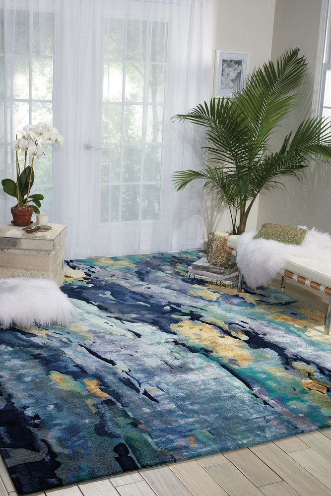 Nourison Prismatic PRS09 Rug - Silver & Blue