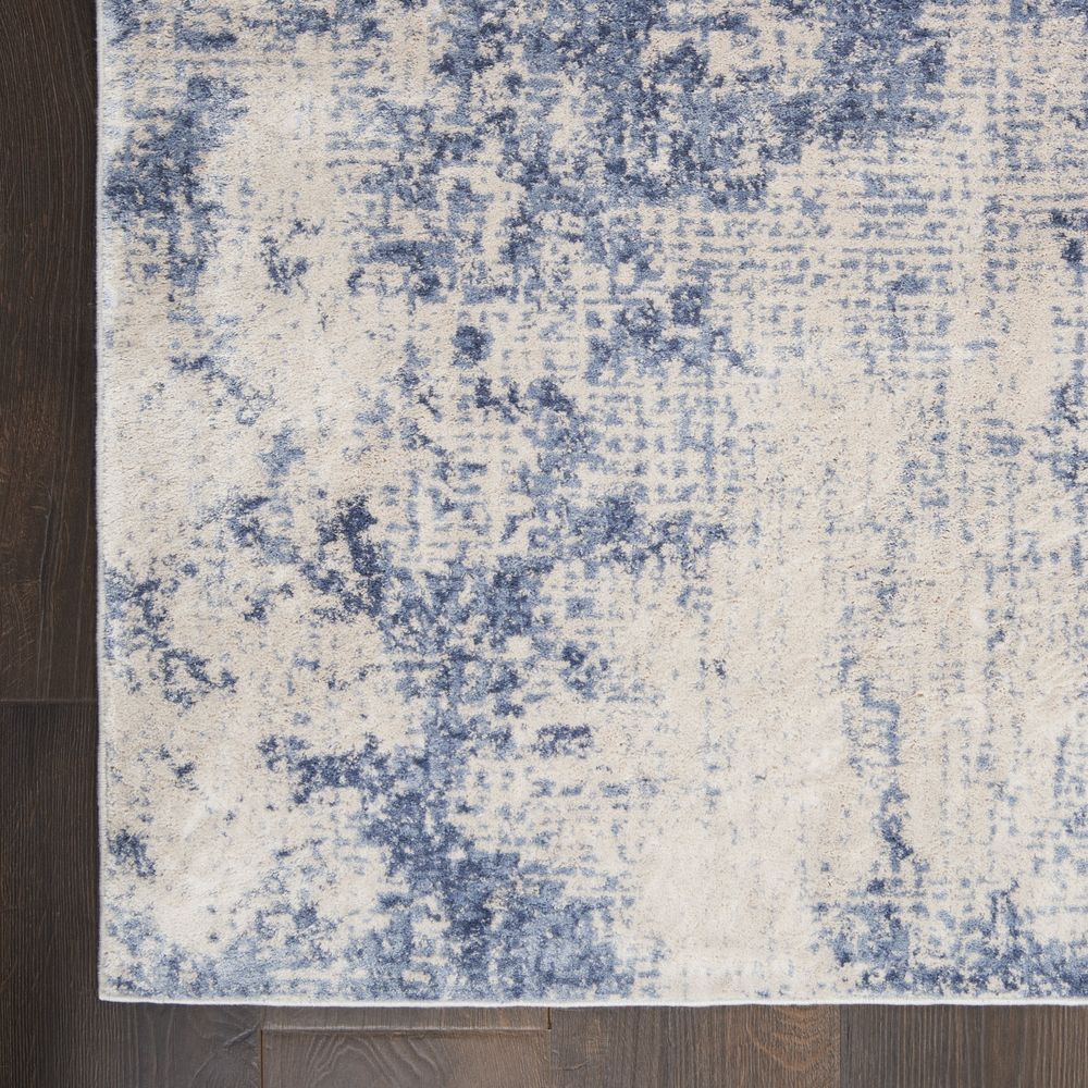 Nourison Silky Textures SLY01 Rug - Ivory & Blue