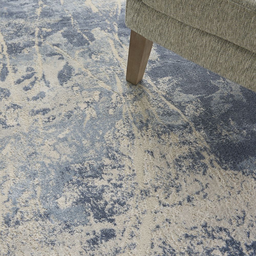 Nourison Silky Textures SLY02 Rug - Blue & Cream