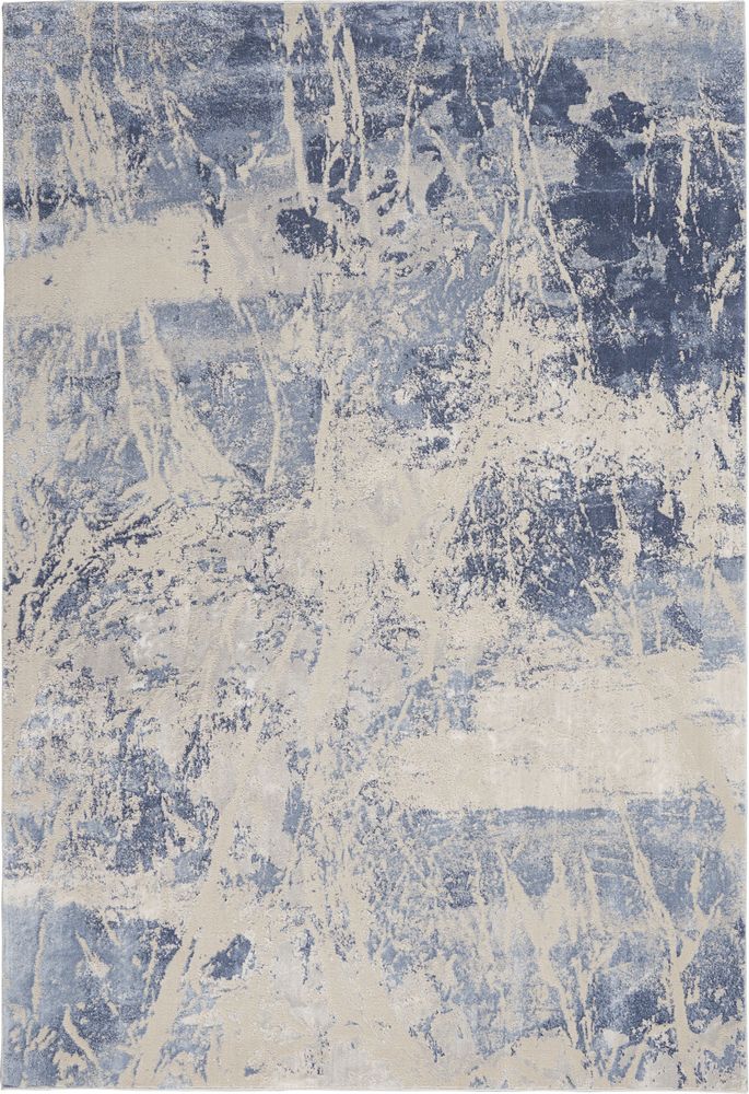 Nourison Silky Textures SLY02 Rug - Blue & Cream