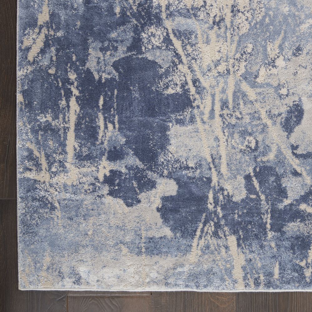 Nourison Silky Textures SLY02 Rug - Blue & Cream