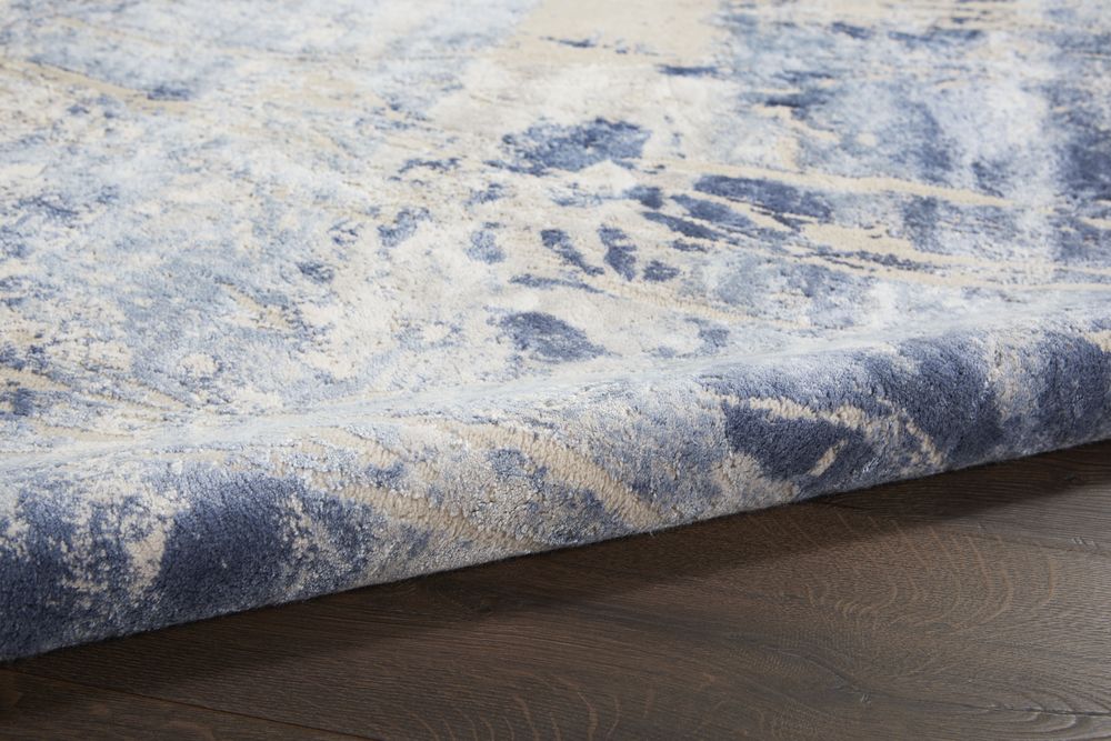 Nourison Silky Textures SLY02 Rug - Blue & Cream