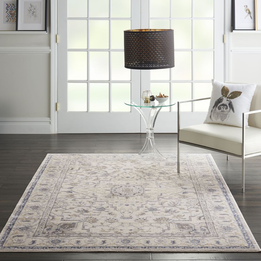 Nourison Silky Textures SLY08 Rug - Ivory & Grey