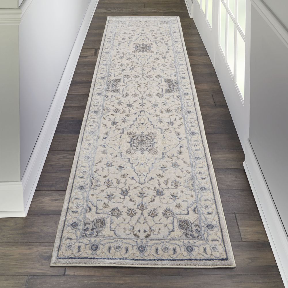 Nourison Silky Textures SLY08 Rug - Ivory & Grey