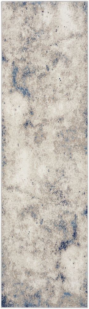 Calvin Klein CK022 Infinity IFN05 Runner Rug - Ivory Grey &amp; Blue