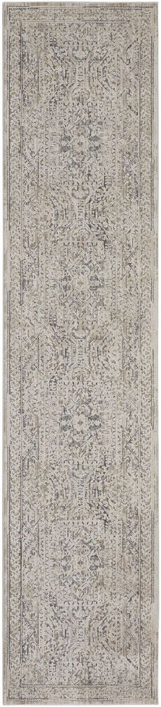 Nourison Lynx LNX01 Runner Rug - Ivory Grey &amp; Blue