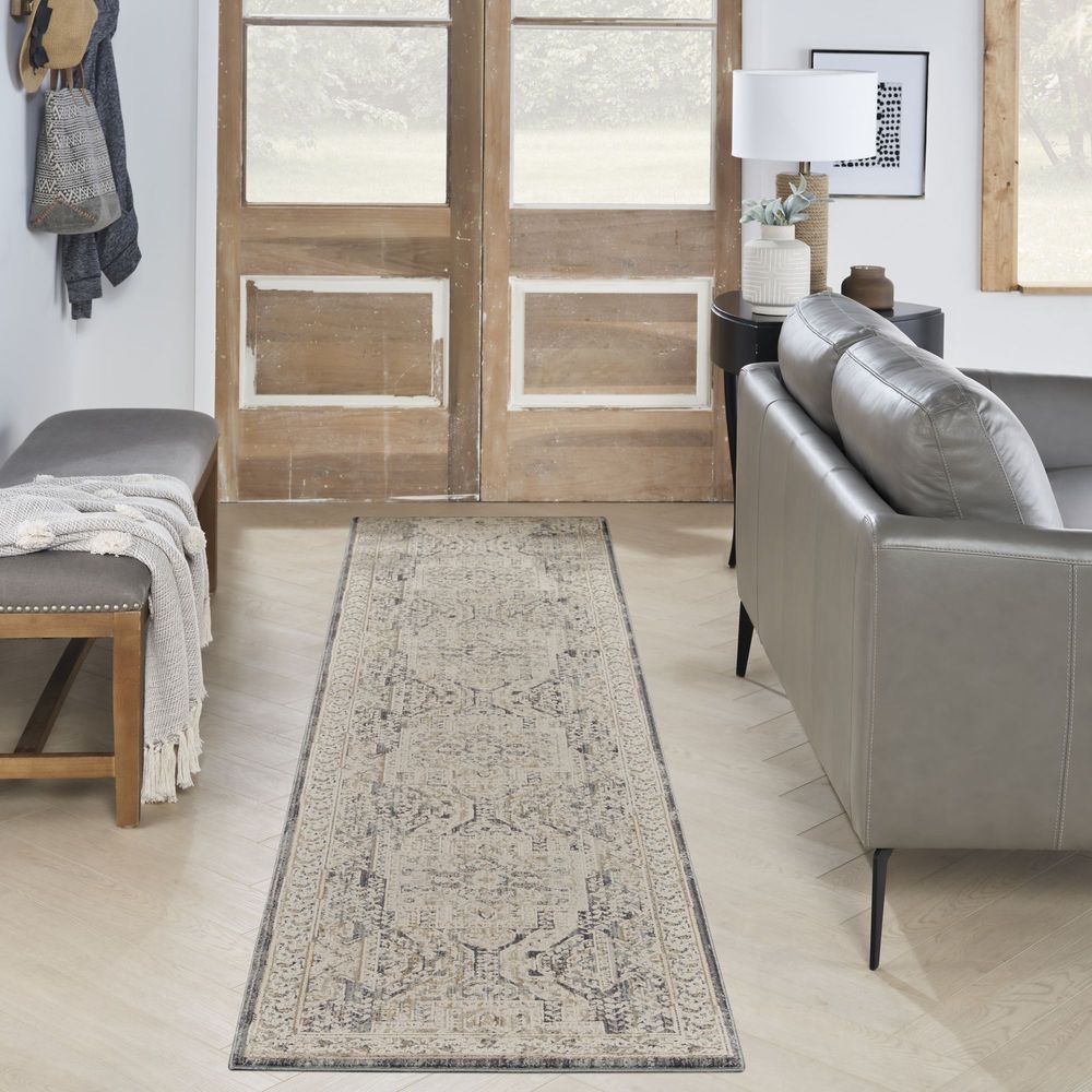 Nourison Lynx LNX01 Runner Rug - Ivory &amp; Charcoal