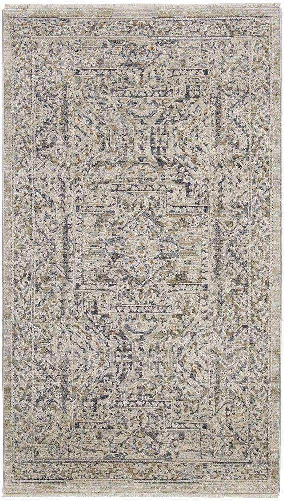 Nourison Lynx LNX01 Rug - Ivory Grey &amp; Blue