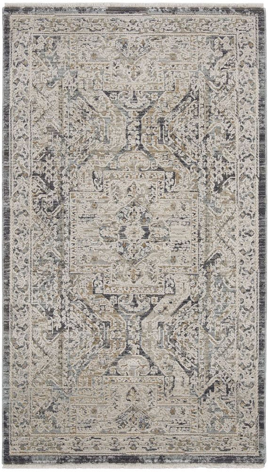 Nourison Lynx LNX01 Rug - Ivory &amp; Charcoal