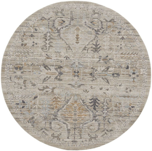 Nourison Lynx LNX02 Round Rug - Ivory &amp; Taupe