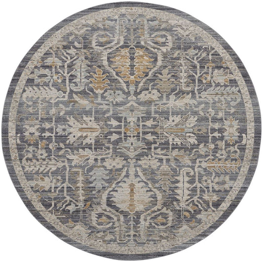 Nourison Lynx LNX02 Round Rug - Navy &amp; Multicolour