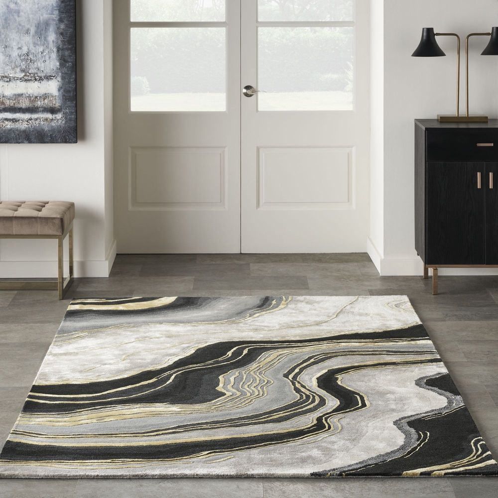 Nourison Prismatic PRS31 Rug - Charcoal &amp; Grey