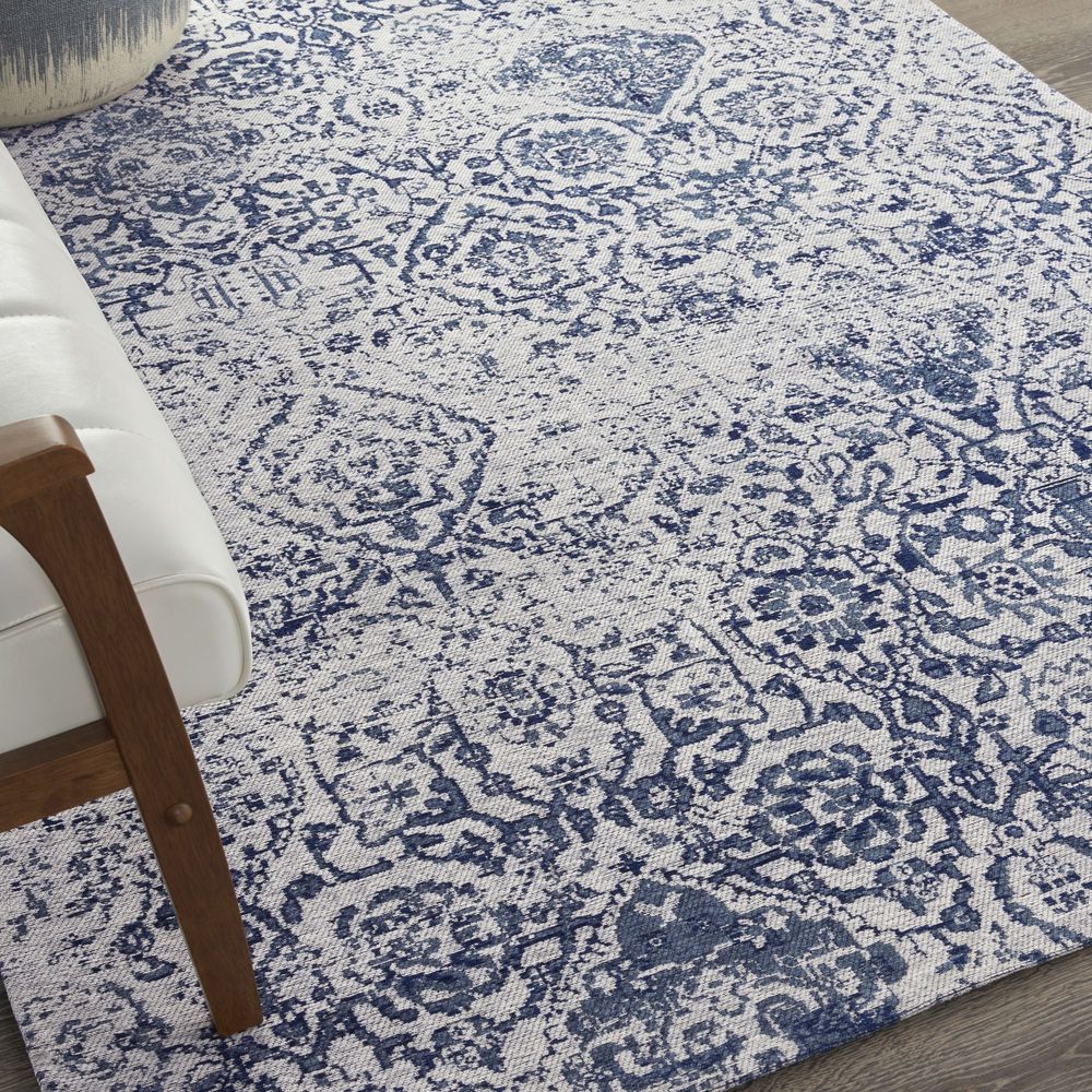 Nourison Damask DAS06 Rug - Ivory &amp; Navy