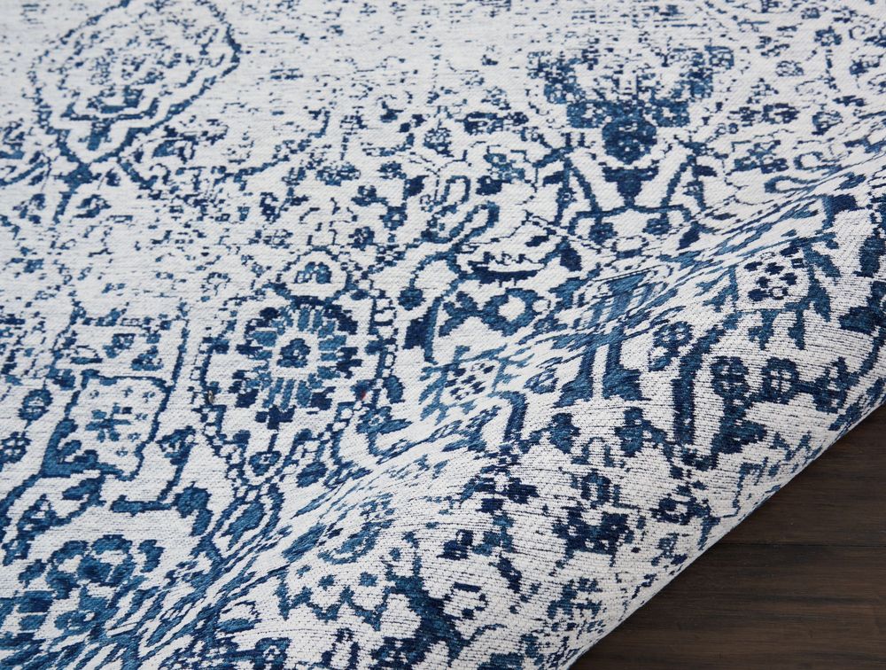 Nourison Damask DAS06 Rug - Ivory &amp; Navy