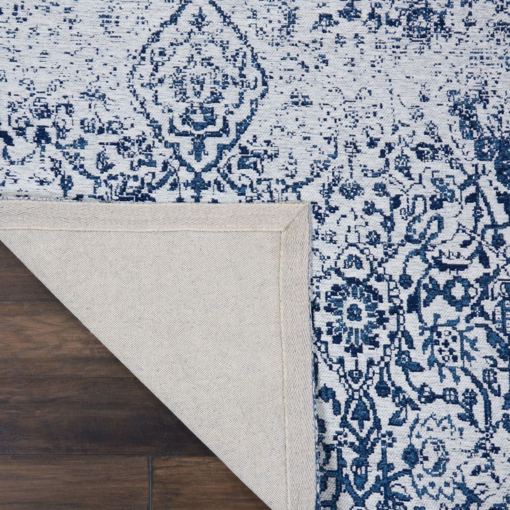 Nourison Damask DAS06 Rug - Ivory &amp; Navy