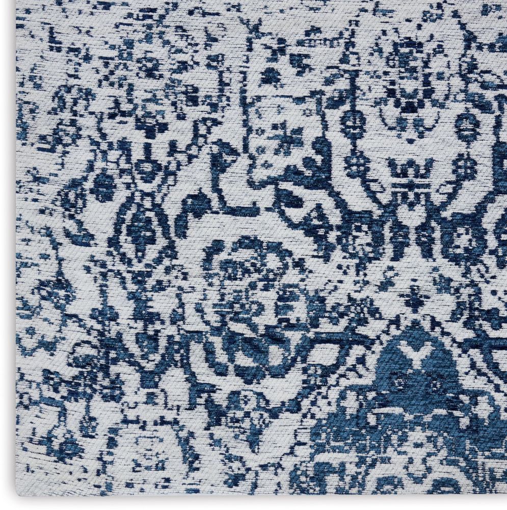 Nourison Damask DAS06 Rug - Ivory &amp; Navy