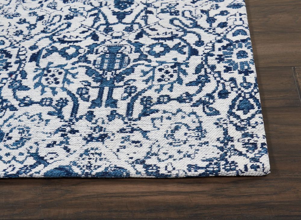 Nourison Damask DAS06 Rug - Ivory &amp; Navy