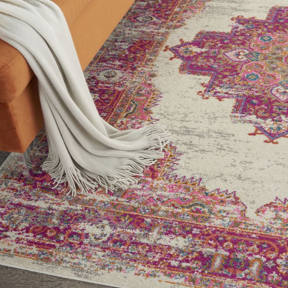 Nourison Passion PSN03 Rug - Ivory &amp; Fuschia