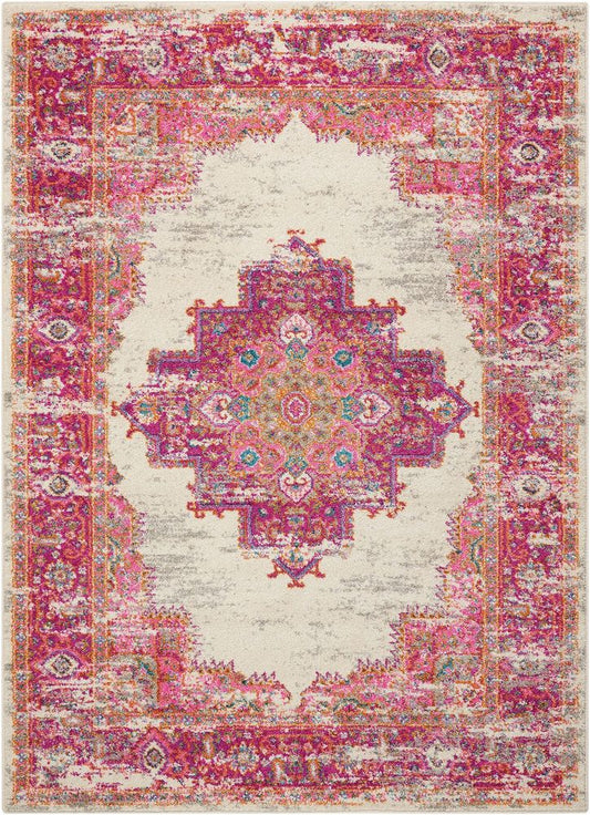 Nourison Passion PSN03 Rug - Ivory &amp; Fuschia