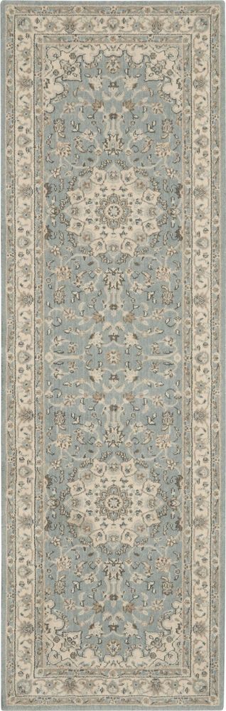 Nourison Living Treasures LI15 Runner Rug - Aqua &amp; Ivory