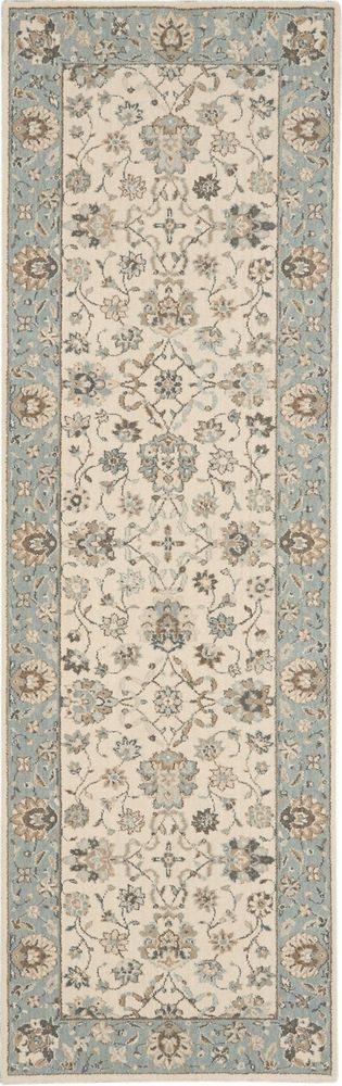 Nourison Living Treasures LI16 Runner Rug - Ivory &amp; Aqua