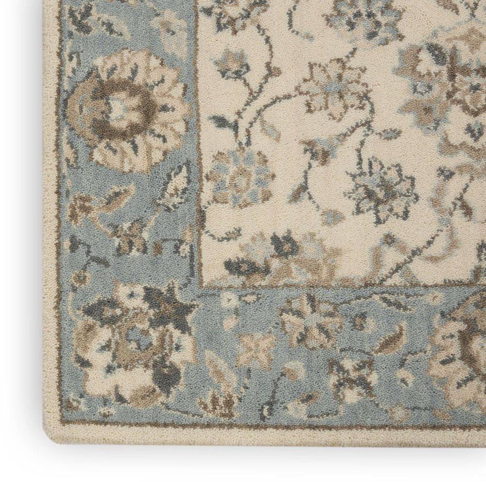 Nourison Living Treasures LI16 Runner Rug - Ivory &amp; Aqua