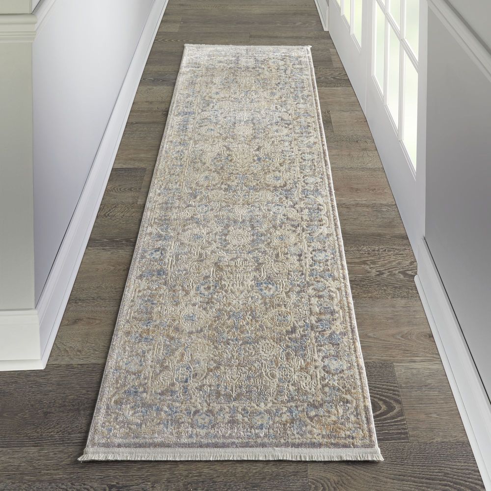 Nourison Lustrous Weave LUW01 Runner Rug - Ivory Blue