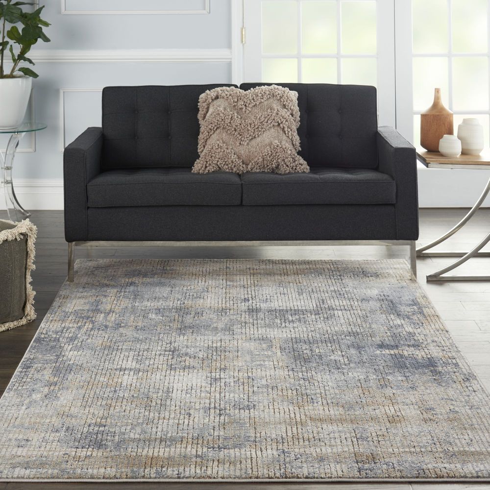 Nourison Quarry QUA02 Rug - Blue &amp; Beige