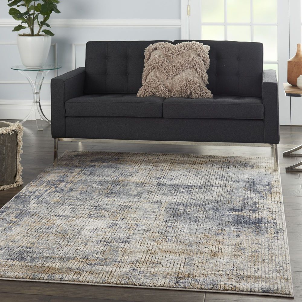 Nourison Quarry QUA02 Rug - Blue &amp; Beige