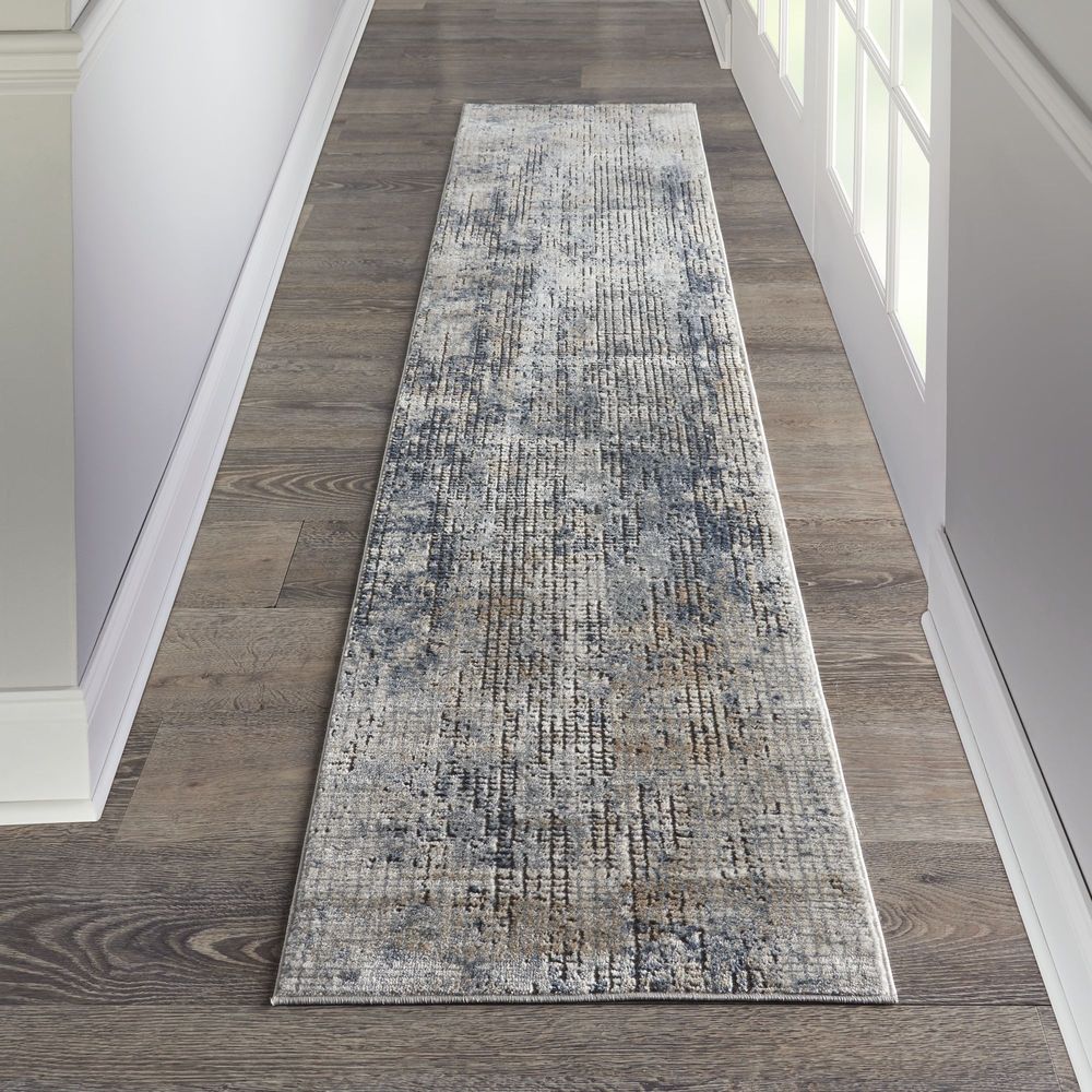 Nourison Quarry QUA02 Runner Rug - Blue &amp; Beige