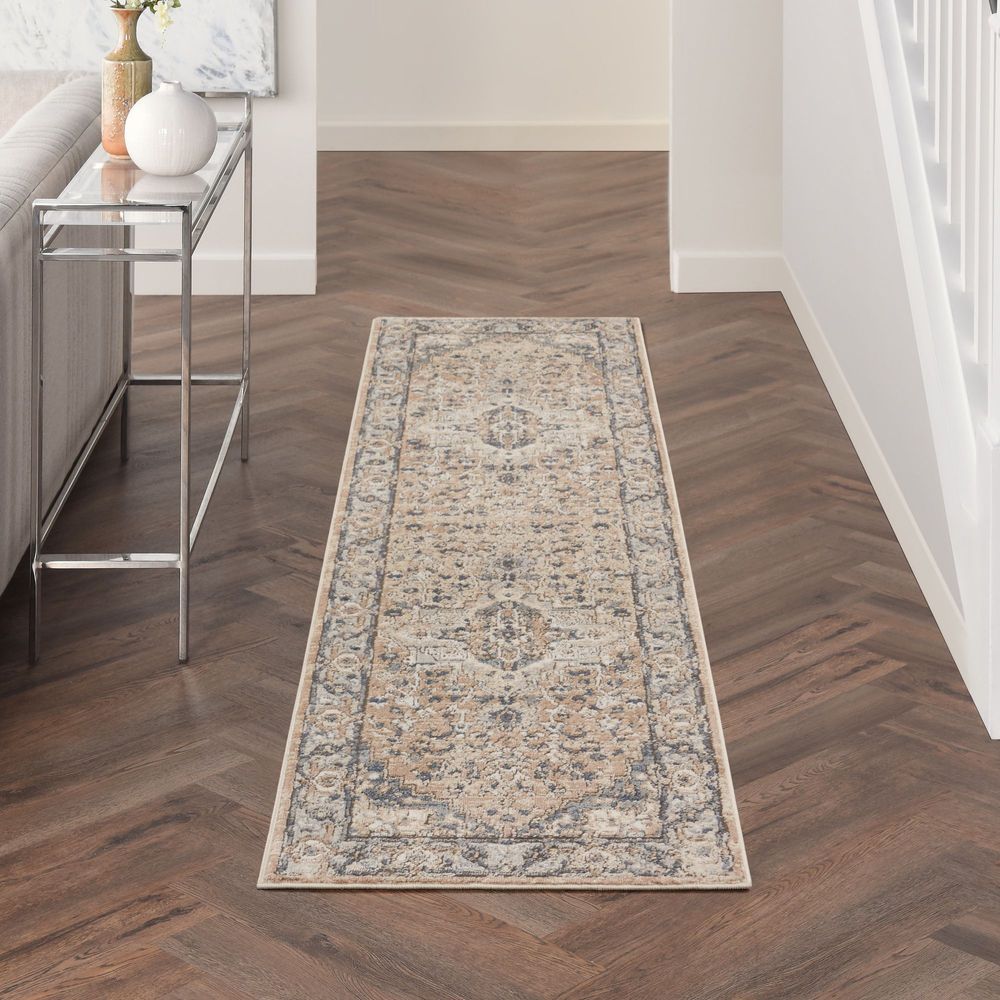 Nourison Quarry QUA05 Runner Rug - Beige &amp; Grey