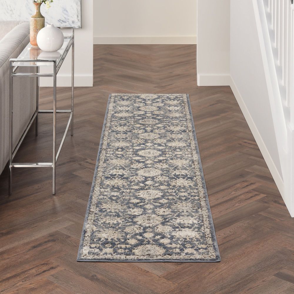 Nourison Quarry QUA06 Runner Rug - Blue &amp; Beige