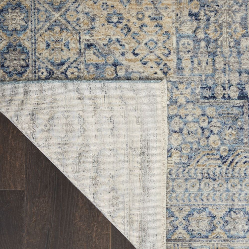 Nourison Lustrous Weave LUW02 Runner Rug - Blue &amp; Ivory