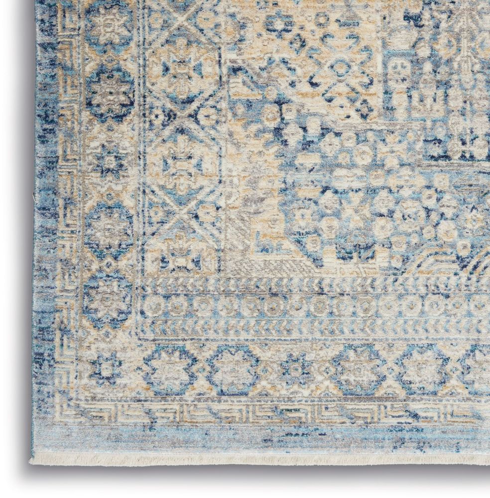 Nourison Lustrous Weave LUW02 Runner Rug - Blue &amp; Ivory