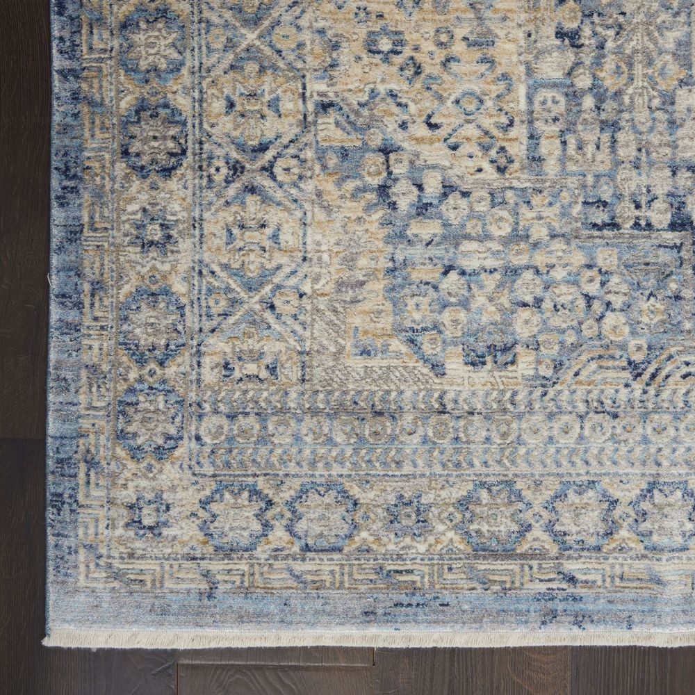 Nourison Lustrous Weave LUW02 Runner Rug - Blue &amp; Ivory