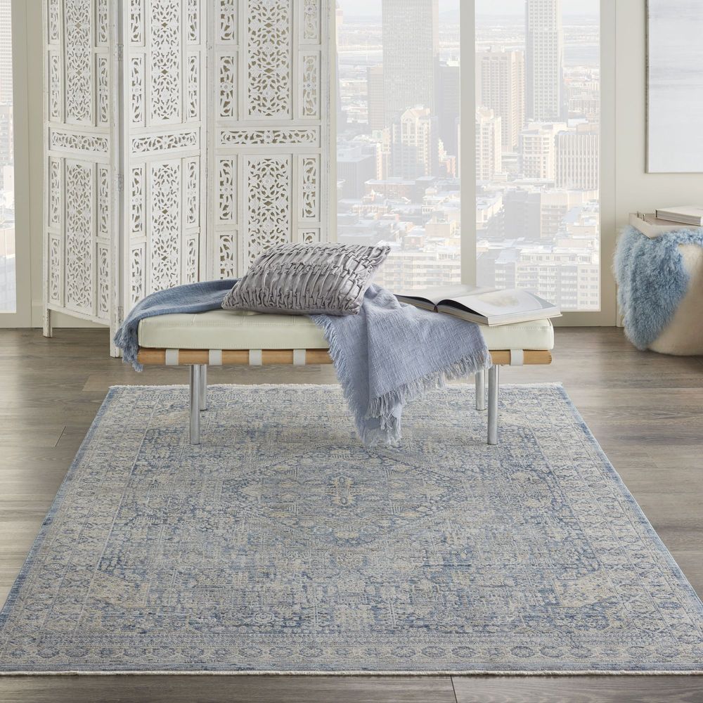 Nourison Lustrous Weave LUW02 Rug - Blue &amp; Ivory