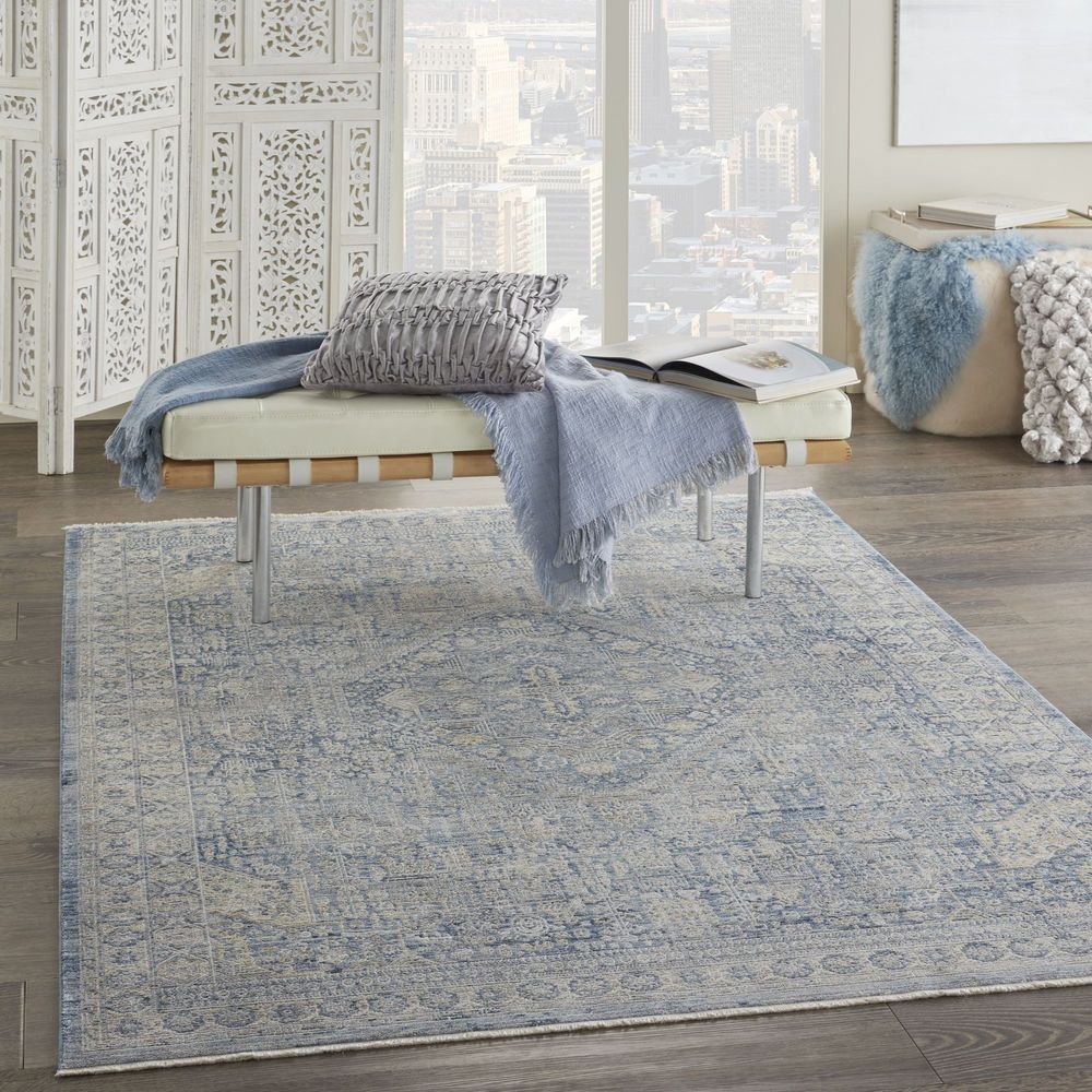 Nourison Lustrous Weave LUW02 Rug - Blue &amp; Ivory