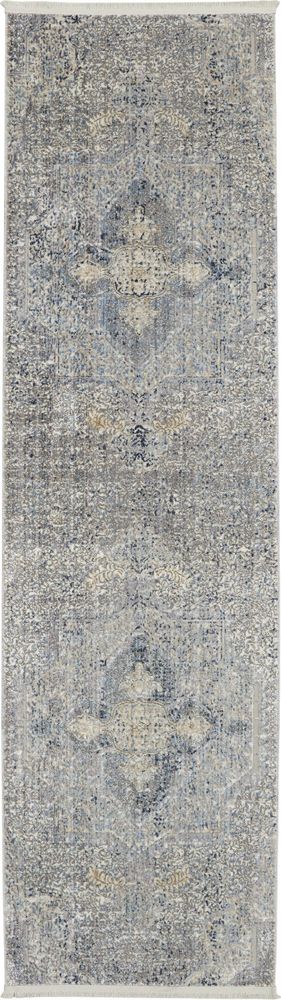 Nourison Lustrous Weave LUW04 Runner Rug - Blue &amp; Grey