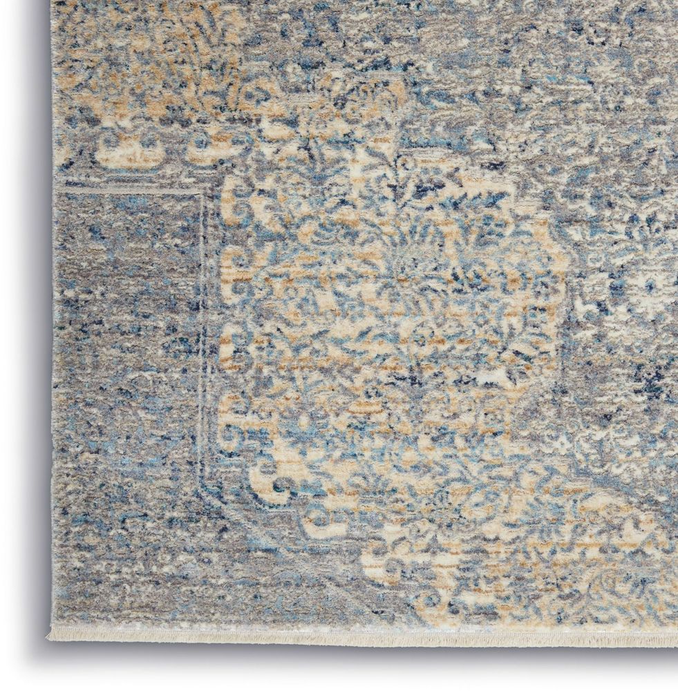 Nourison Lustrous Weave LUW04 Runner Rug - Blue &amp; Grey