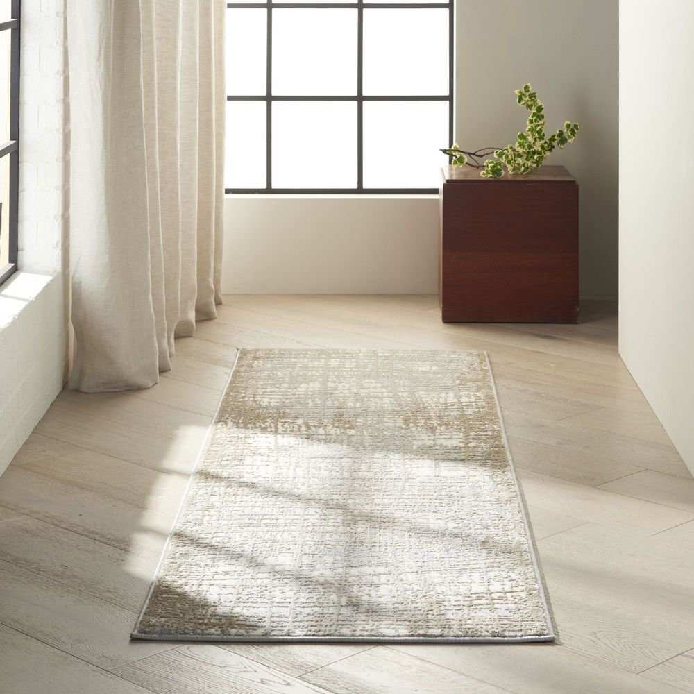 Calvin Klein CK950 Rush Runner Rug - Ivory &amp; Taupe