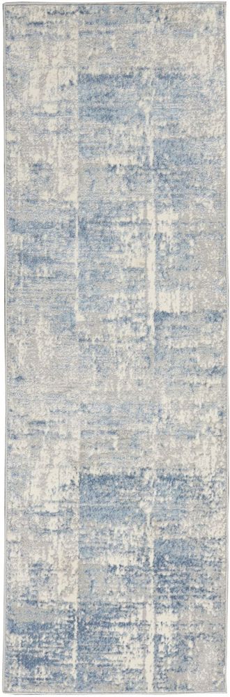 Nourison Solace SLA02 Runner Rug - Ivory Grey &amp; Blue