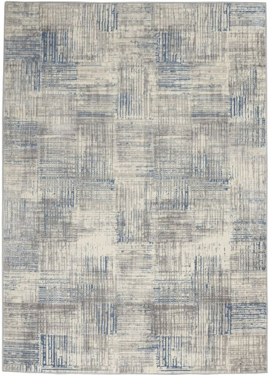 Nourison Solace SLA03 Rug - Ivory Grey &amp; Blue