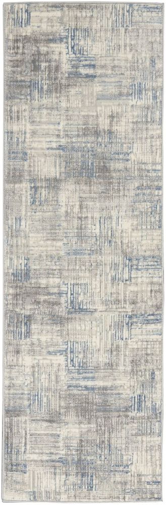 Nourison Solace SLA03 Runner Rug - Ivory Grey &amp; Blue