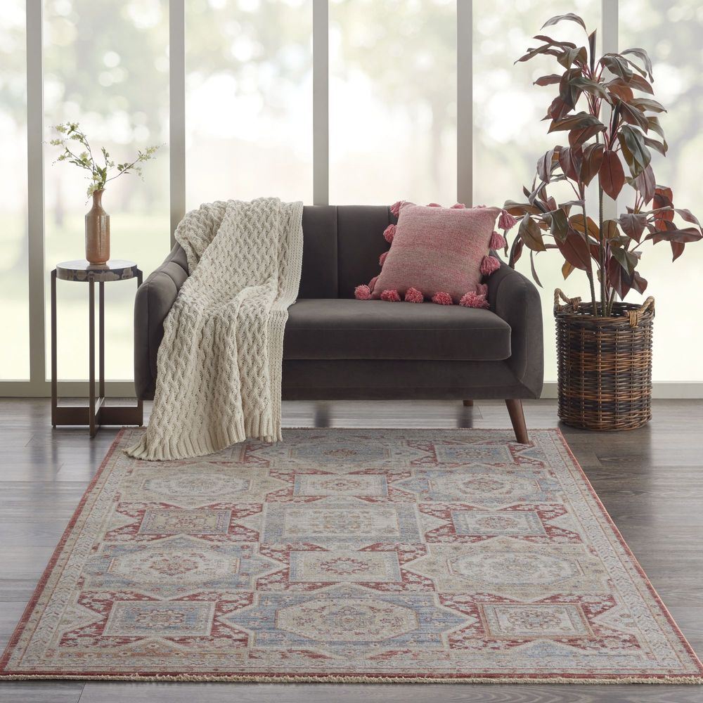 Nourison Homestead HMS02 Rug - Blue &amp; Brick